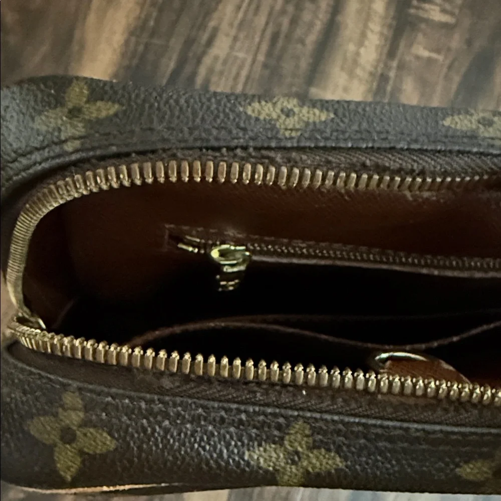 Louis Vuitton Monogram Canvas Briefcase with Tan Leather Trim